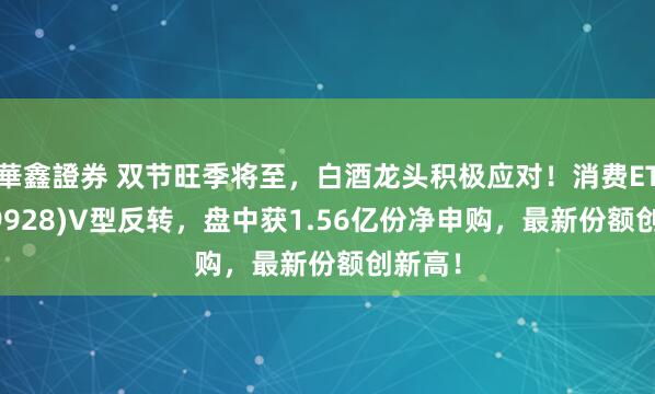 華鑫證券 双节旺季将至，白酒龙头积极应对！消费ETF(159928)V型反转，盘中获1.56亿份净申购，最新份额创新高！