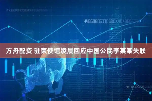方舟配资 驻柬使馆凌晨回应中国公民李某某失联